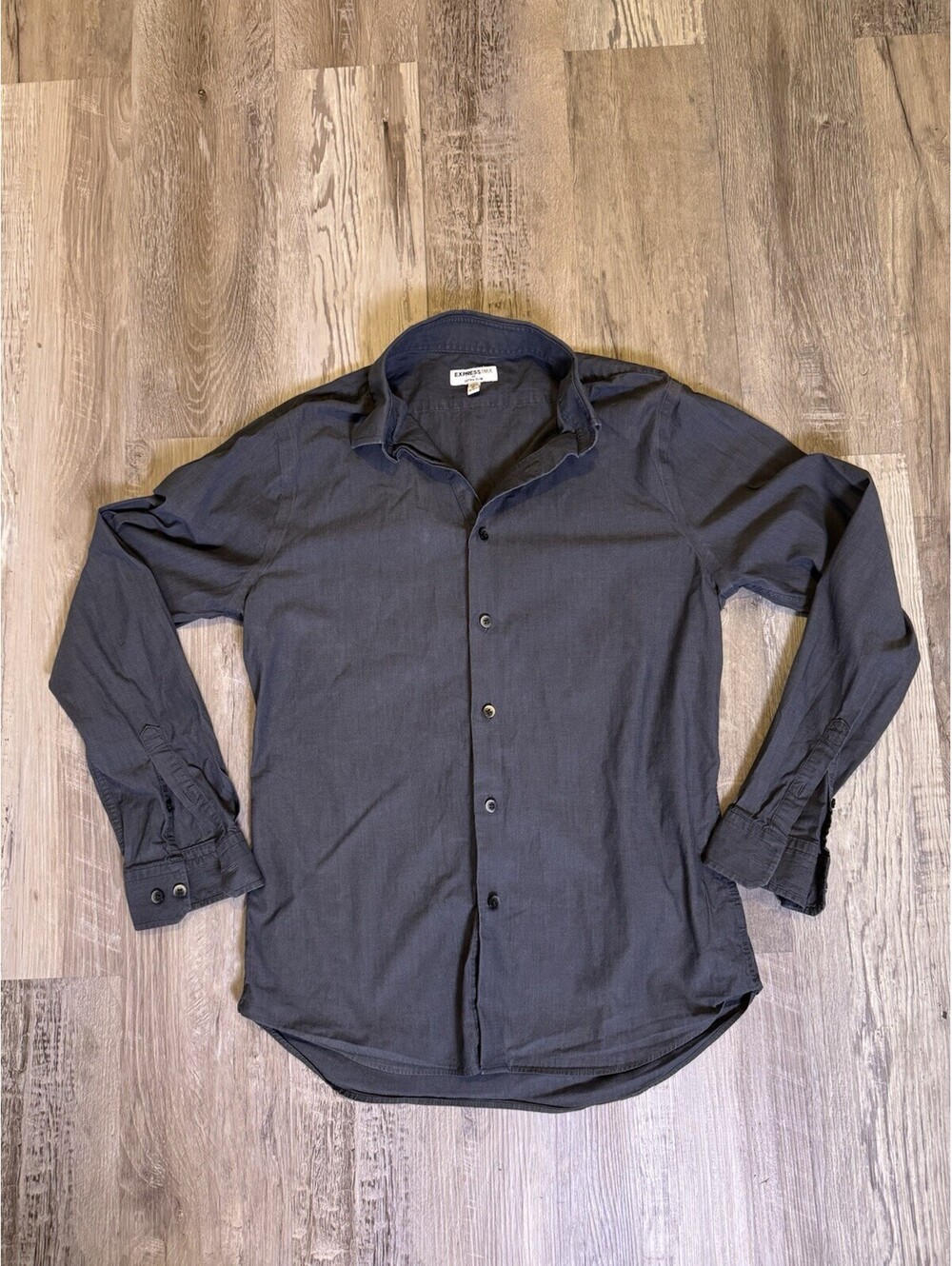 Express 1MX Extra Slim Fit Long-Sleeve Button-Up Shirt (Size Medium / 15-15.5)